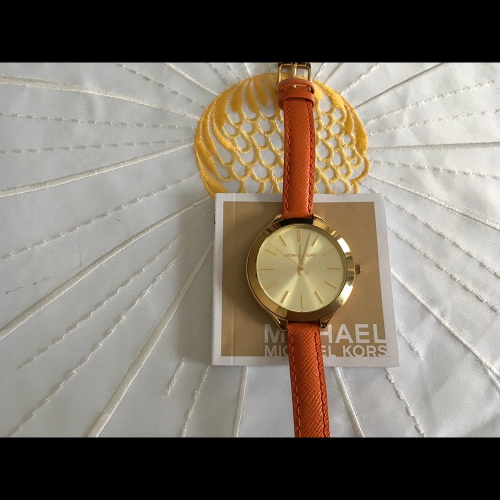 New Auth.Michael Kors Slim Orange Women Watch - Picture 5 of 8
